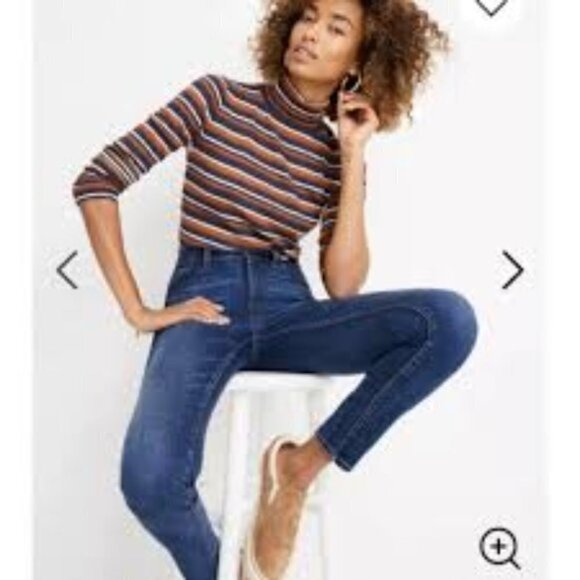 Madewell Denim - Madewell 10" High Rise Skinny Boho Classic Blue Stretch 26 Tall Denim Jeans